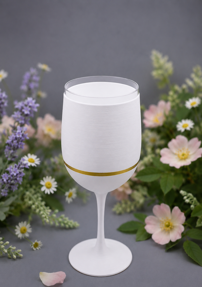 Personalisierter Weinkelch aus dem 3D-Drucker mit individuellem Namen oder Wunschtext. Erhältlich in Weiß-Gold, Schwarz-Gold oder Vollgold. Perfekt als Geschenk zur Hochzeit, zum Geburtstag, Jubiläum oder für besondere Feierlichkeiten. Modernes Design, hochwertige Verarbeitung und individuelle Gestaltung.