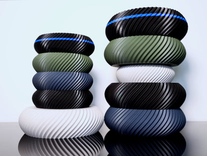 Schale Aluna von Wälder Create – modern-minimalistisches Design aus dem Bregenzerwald, 3D-gedruckt aus umweltfreundlichem PLA-Biokunststoff, ideal als Deko-Schale oder für kleine Alltagsgegenstände – erhältlich in der Linea Pure Farbkollektion oder Juppen Edition. Stappelbar